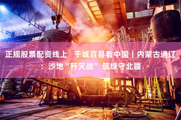正规股票配资线上   千城百县看中国｜内蒙古通辽：沙地“歼灭战” 筑绿守北疆