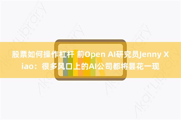 股票如何操作杠杆 前Open AI研究员Jenny Xiao：很多风口上的AI公司都将昙花一现